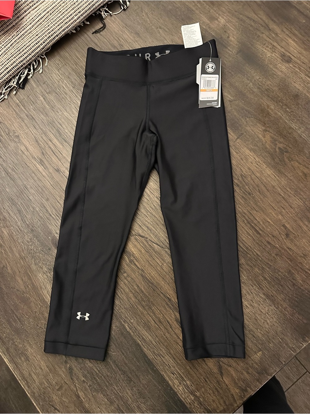 Under Armour Black Capri Leggings with Reflective Logo
